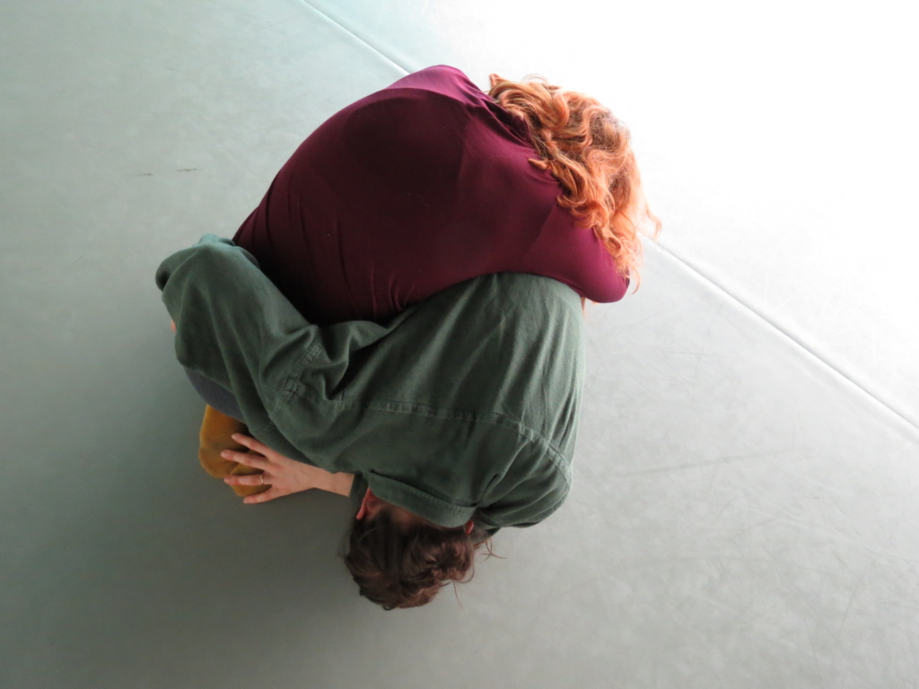 Dancers, Clementine Telesfort and Belinda Papavasiliou, performing somatic practice