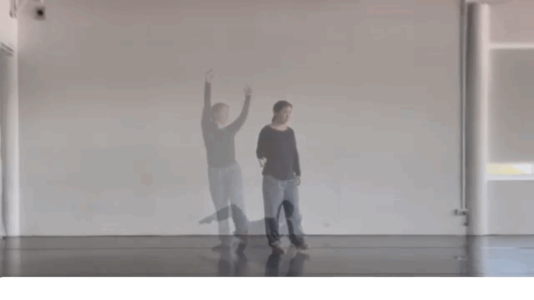 Screenshot of Eugenia Kim in 3 positions, lying, standing and reaching.